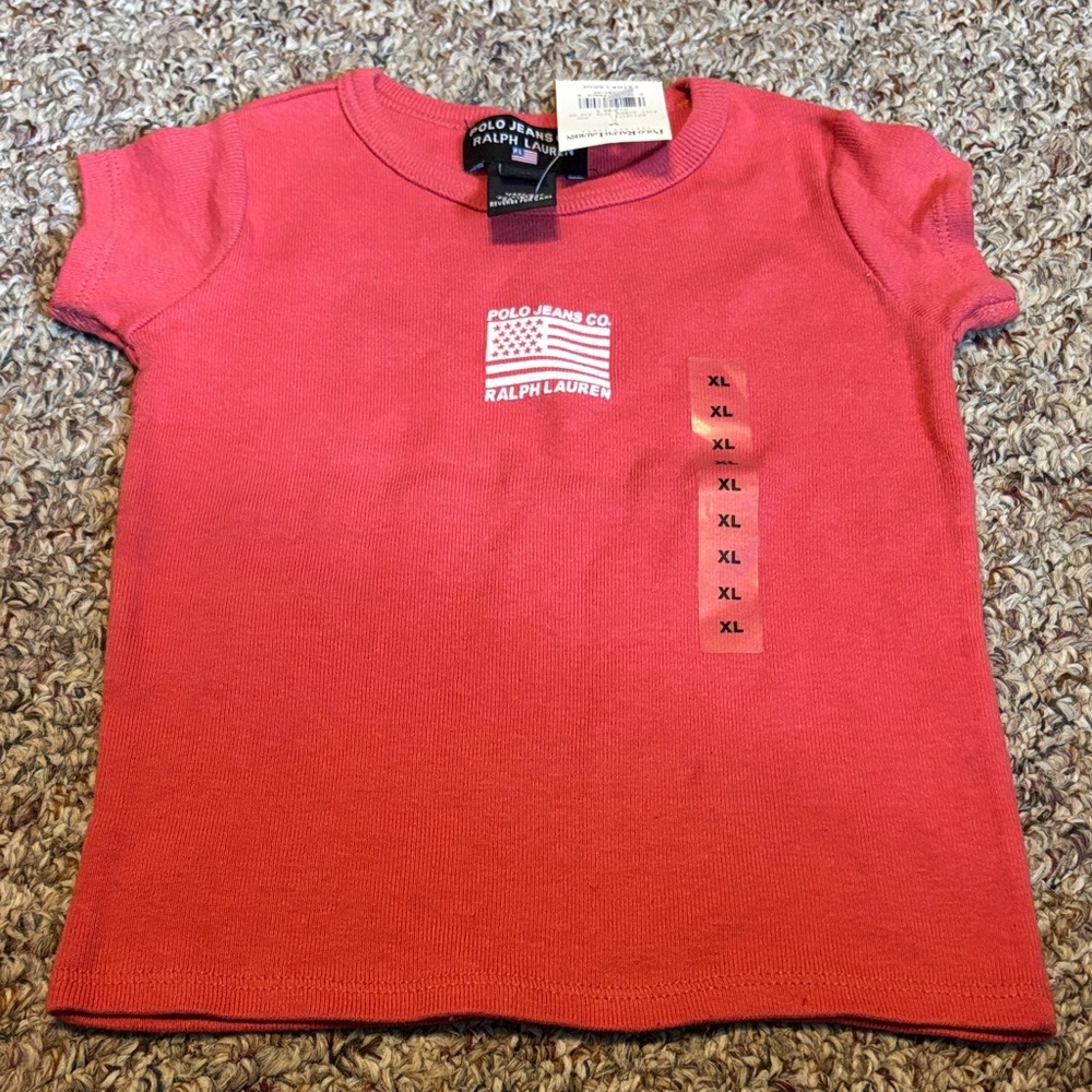 New Vintage Polo Jeans Co. Ralph Lauren XL 18-24 mo. Short sleeve shirt top